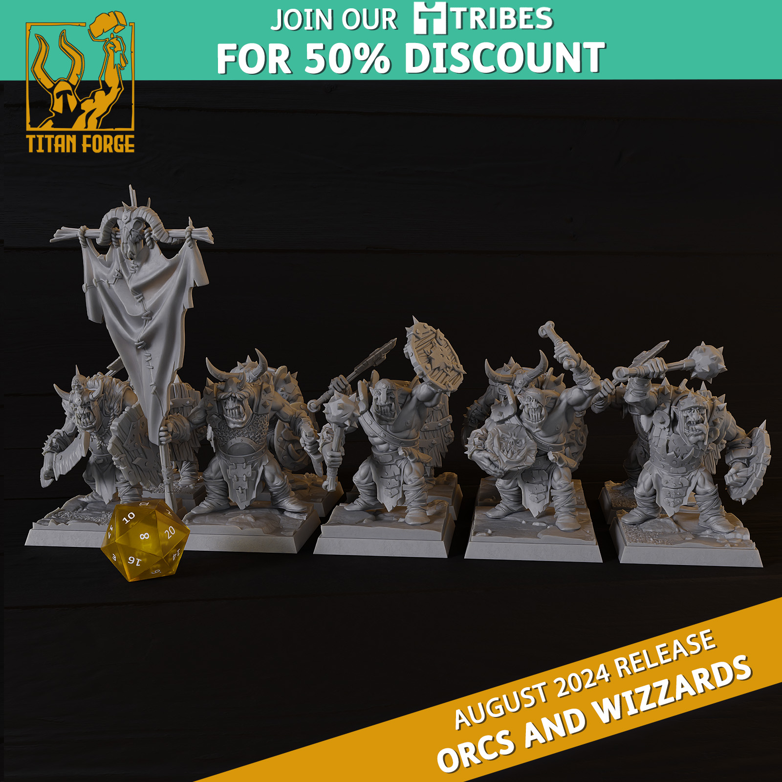 Orc Warriors - Titan Forge Miniatures - 2024 - August - Orcs and Wizzards